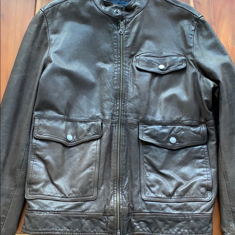 Banana Republic factory distressed leather jacket